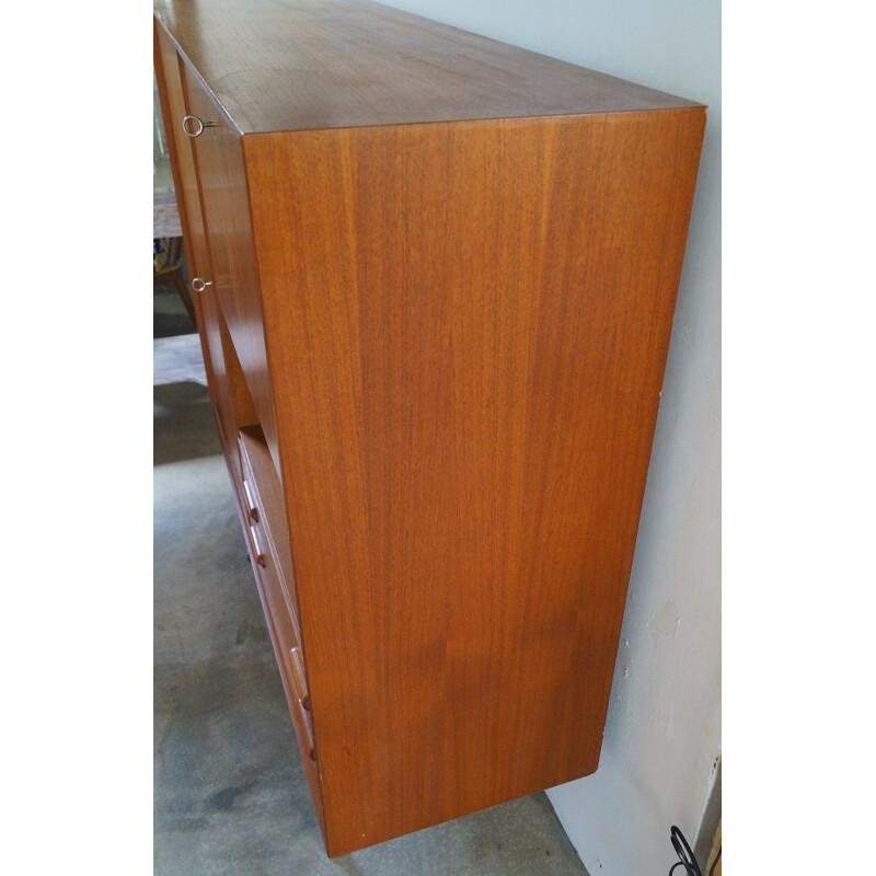 Scandinavian vintage teak cabinet with secretaire 1960