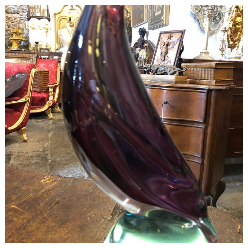 Sculpture vintage "oiseau" en verre de Murano, 1960