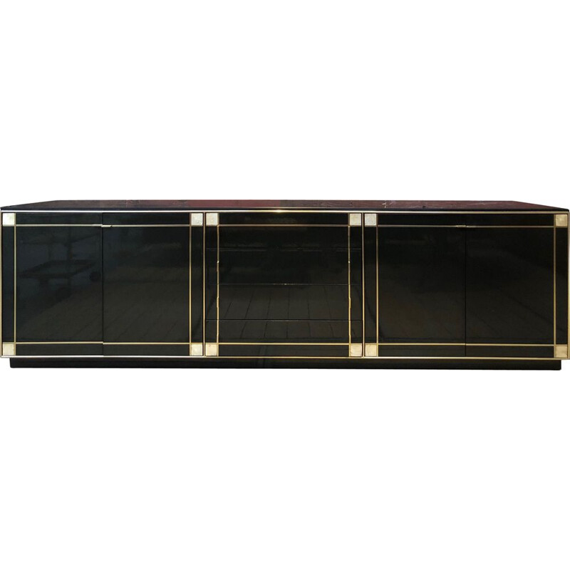 Vintage black laced sideboard for Roche Bobois, 1980s