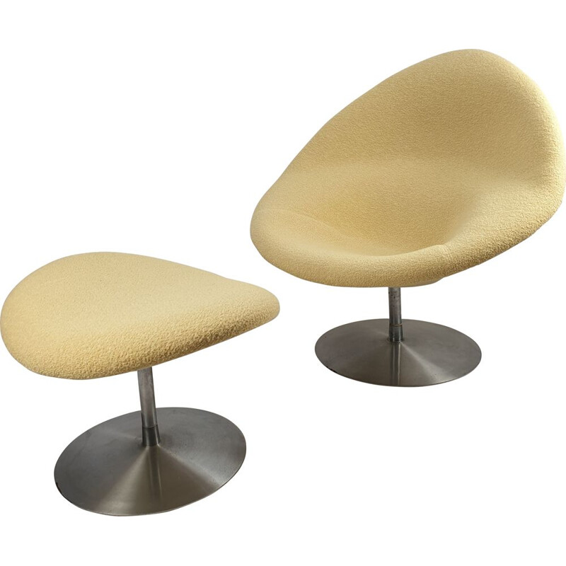 Vintage big globe chair and ottoman by Pierre Paulin for Artifort, 1960