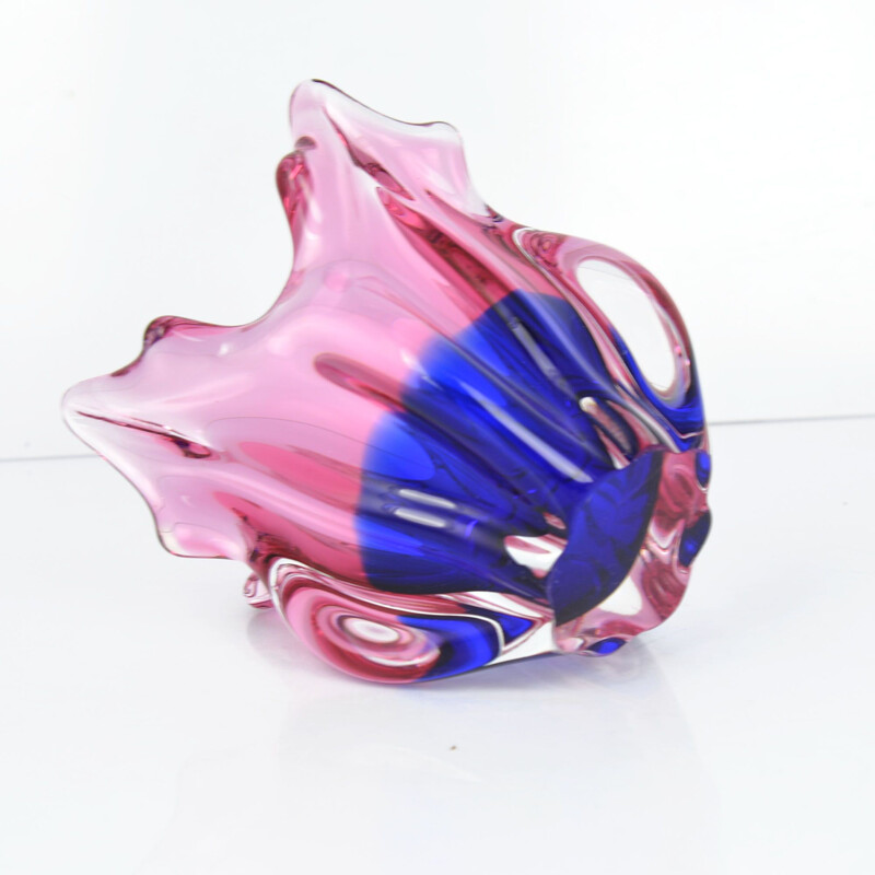 Vintage glass bowl, designed by J. Hospodka Chribska Sklarna, Czechoslovakia, 1960s