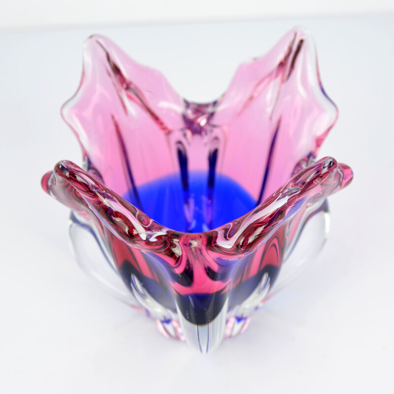 Vintage glass bowl, designed by J. Hospodka Chribska Sklarna, Czechoslovakia, 1960s