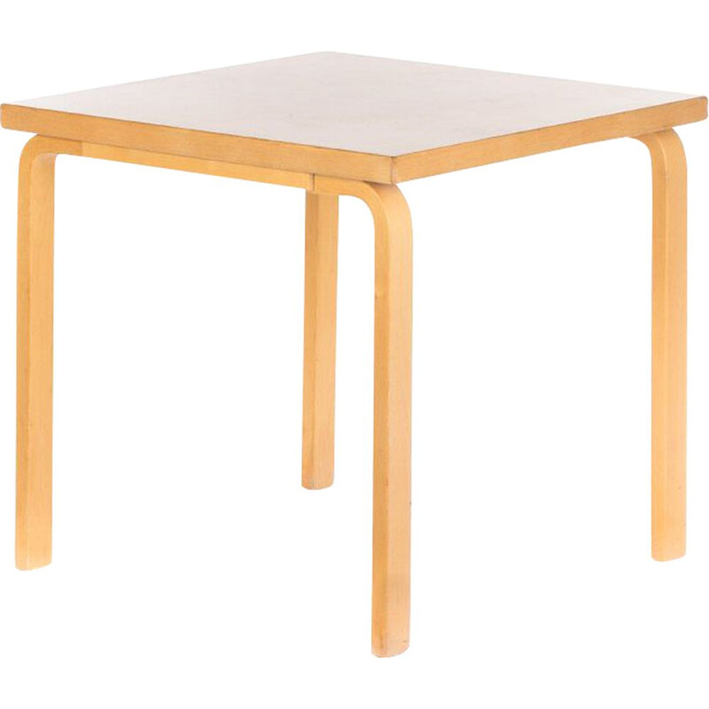 Table à repas vintage en bois et linoléum par Alvar Aalto