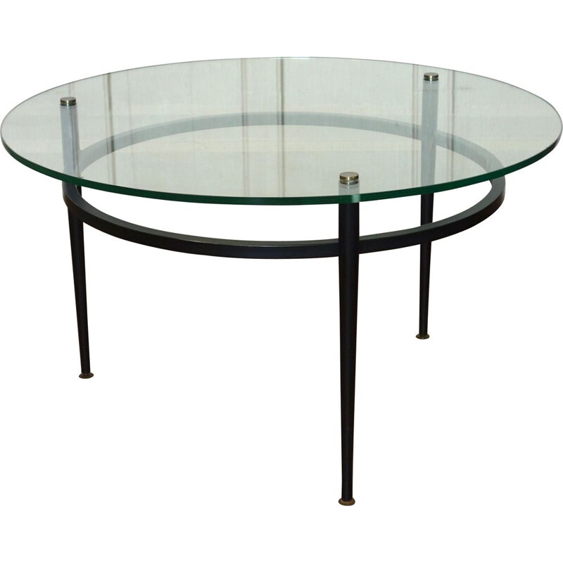 Vintage metal coffee table by Roger Le Bihan, France, 1950s