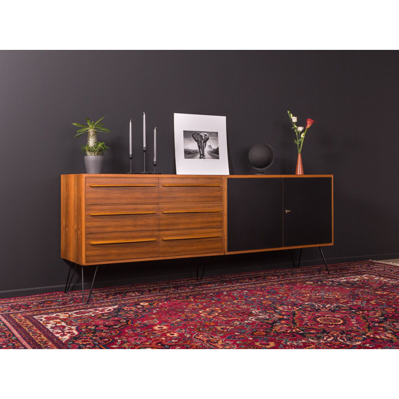 Bicolor vintage walnut sideboard, 1950s