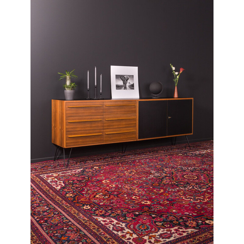 Bicolor vintage walnut sideboard, 1950s