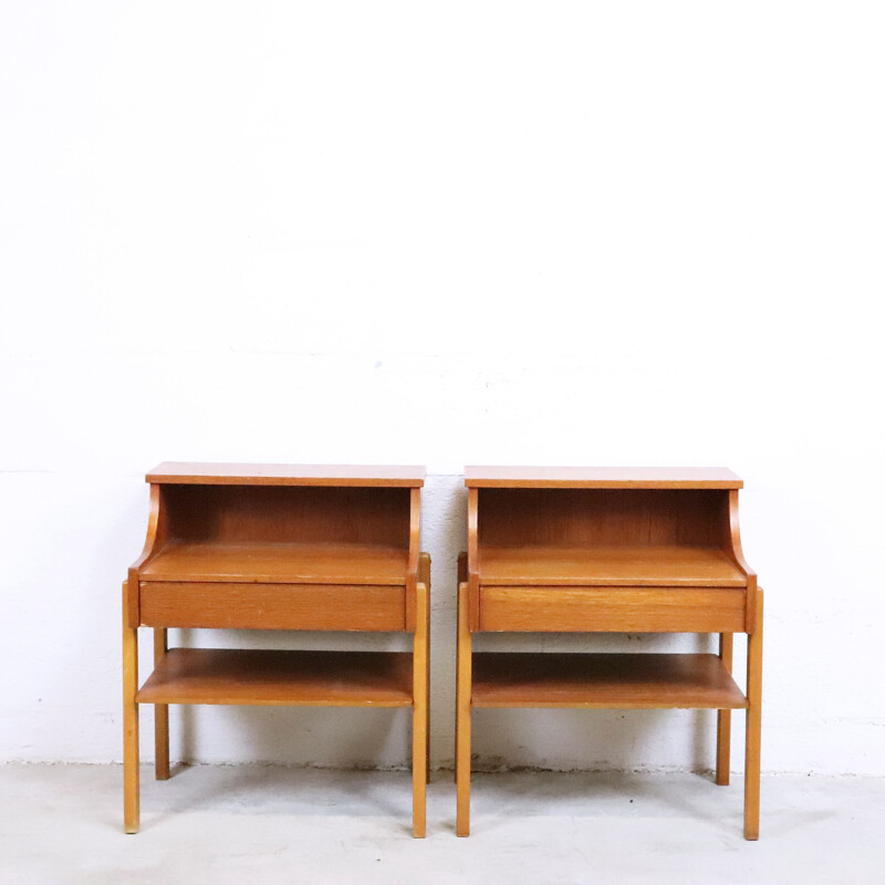 Pair of swedish teak bedside tables, 1960s