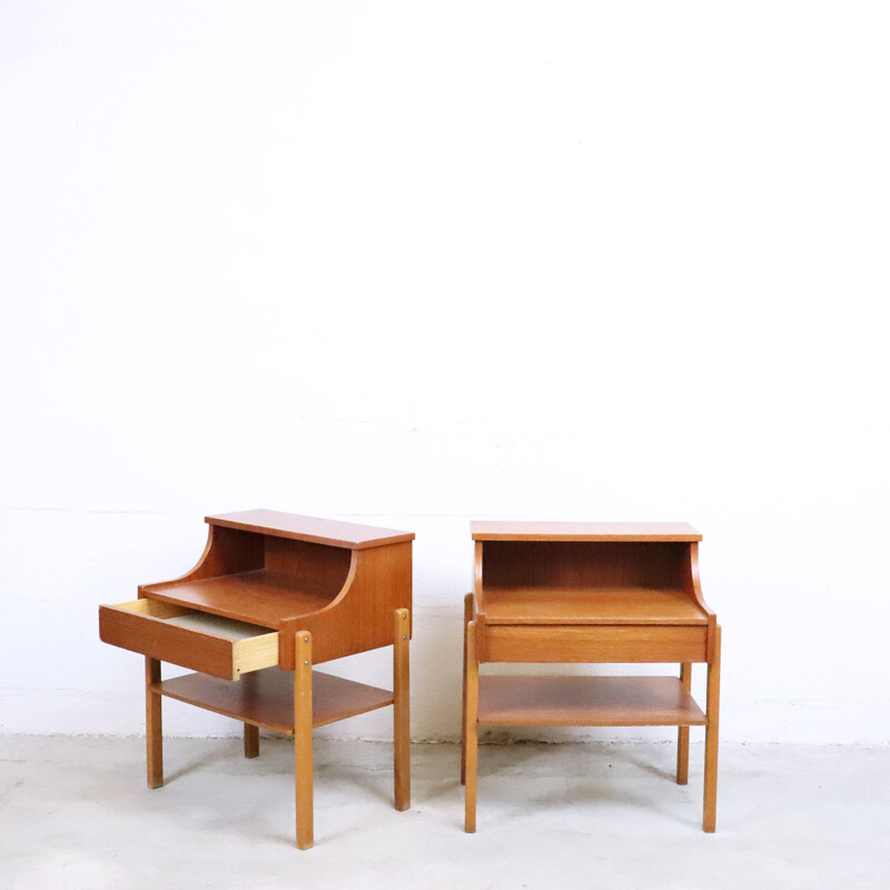 Pair of swedish teak bedside tables, 1960s