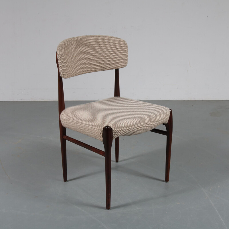 Set of 4 rosewood vintage dining chairs, 1950s