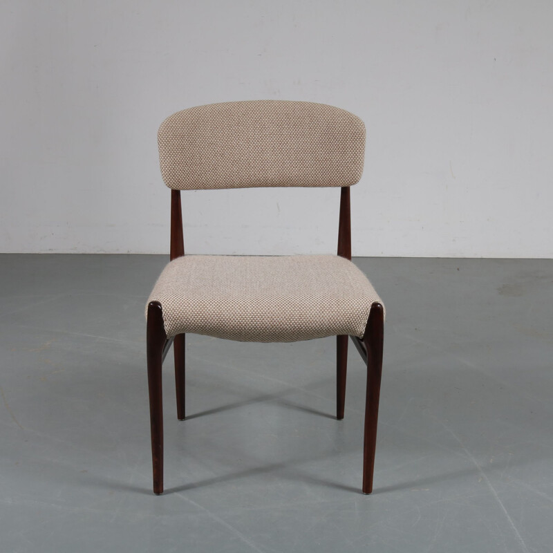 Set of 4 rosewood vintage dining chairs, 1950s