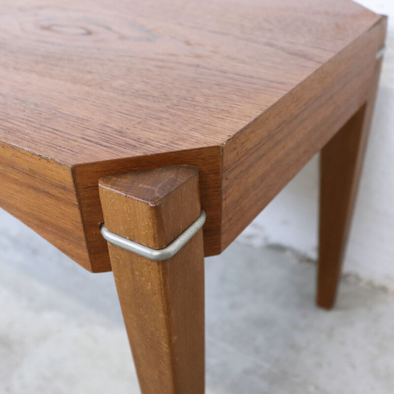 Teak and metal coffee table, 1960s