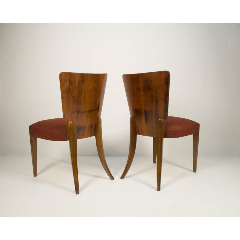 Set of 4 vintage dining chairs H-214 by Jindrich Halabala for UP Závody, 1930s