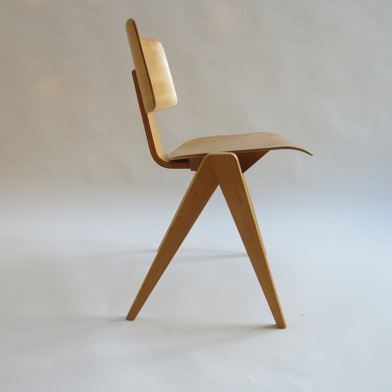 Vintage plywood "Hillestak" chair by Robin Day for Hille, UK, 1950s