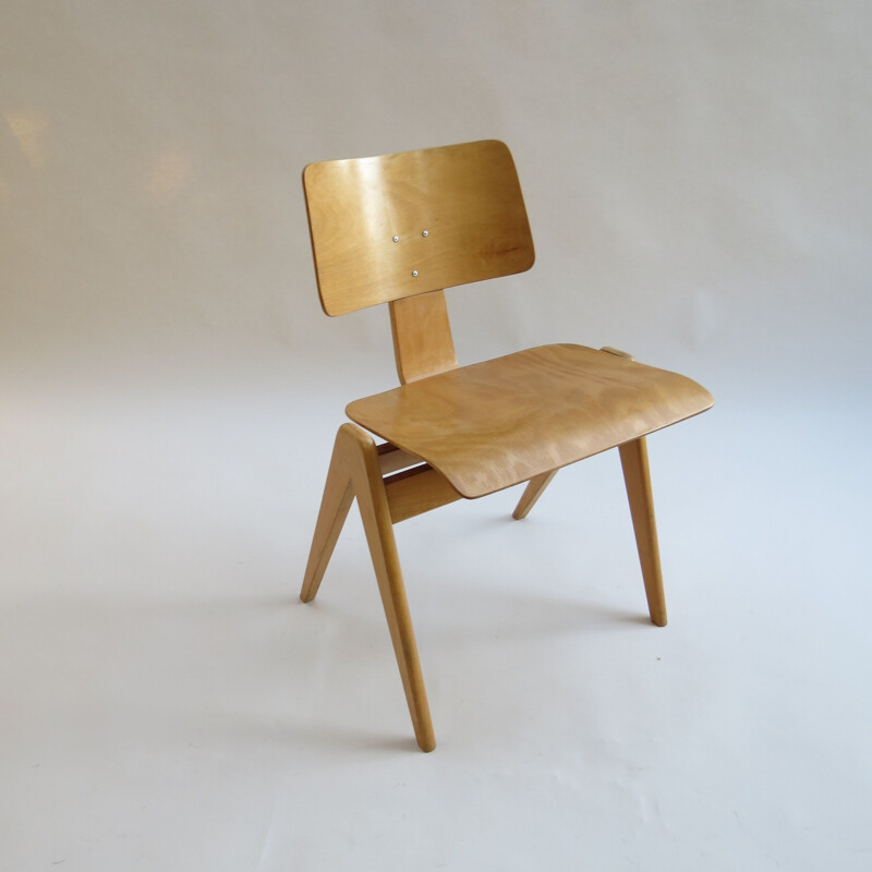 Vintage plywood "Hillestak" chair by Robin Day for Hille, UK, 1950s