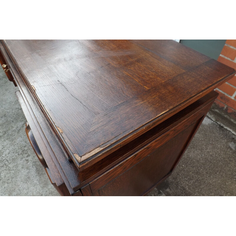 Large vintage oak buffet, neoclassical style, 1940s