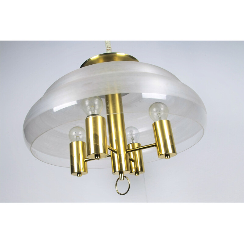 Vintage brass pendant light, 1970s