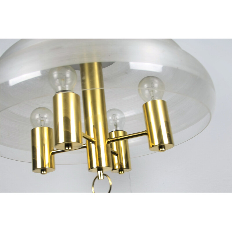 Vintage brass pendant light, 1970s