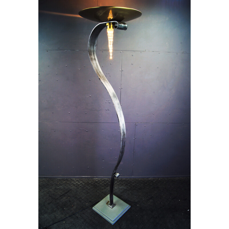 Vintage brass and crystal floorlamp by Stilkronen, 1980s
