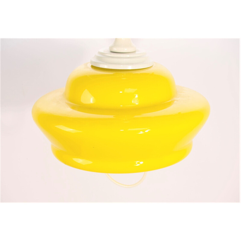 Vintage yellow Murano glass pendant light, Italy, 1960s