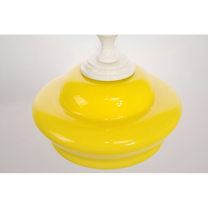 Vintage yellow Murano glass pendant light, Italy, 1960s