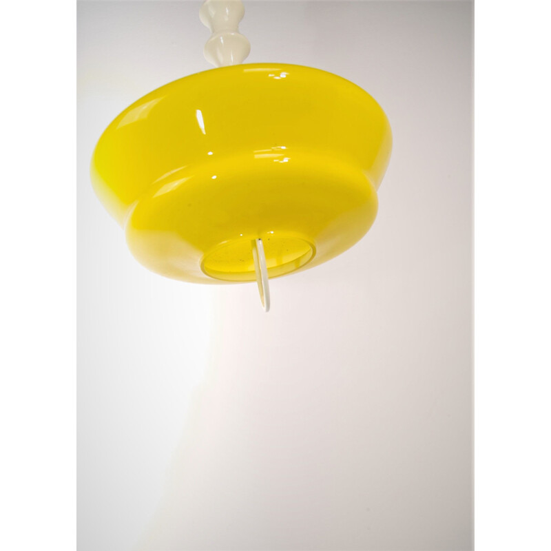 Vintage yellow Murano glass pendant light, Italy, 1960s