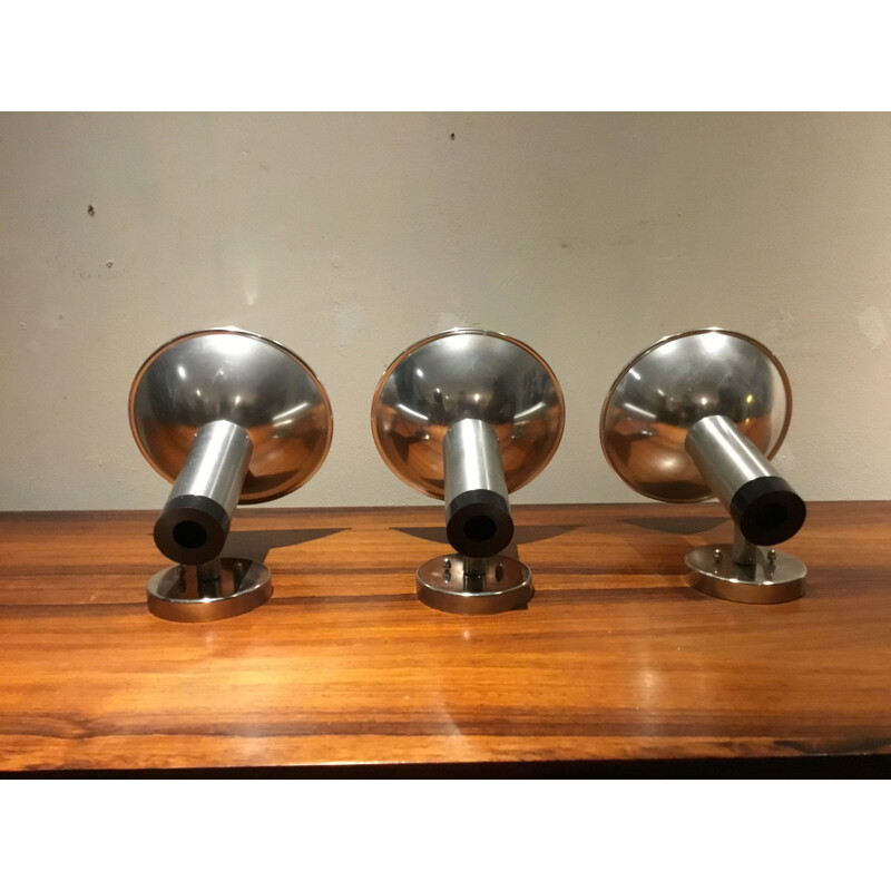 Set of 3 vintage wall lights by Raak, 1960s