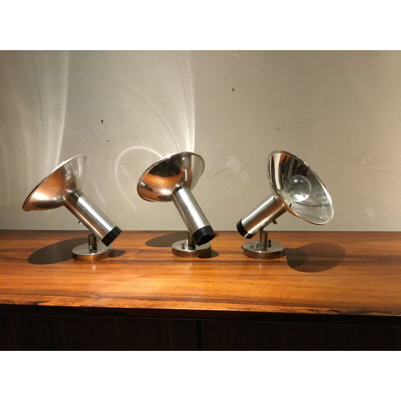 Set of 3 vintage wall lights by Raak, 1960s