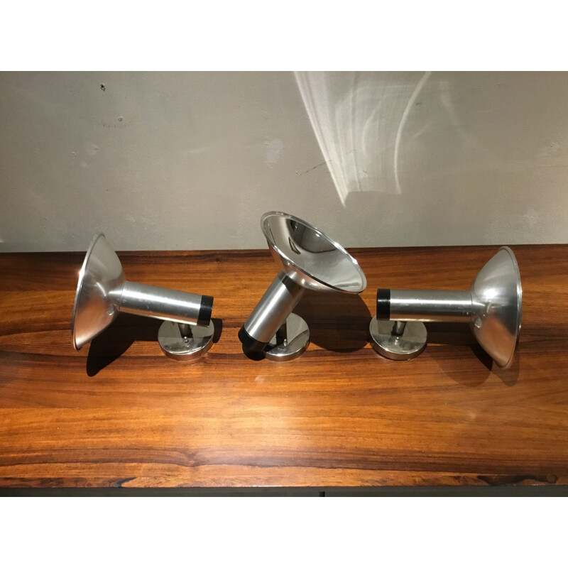 Set of 3 vintage wall lights by Raak, 1960s