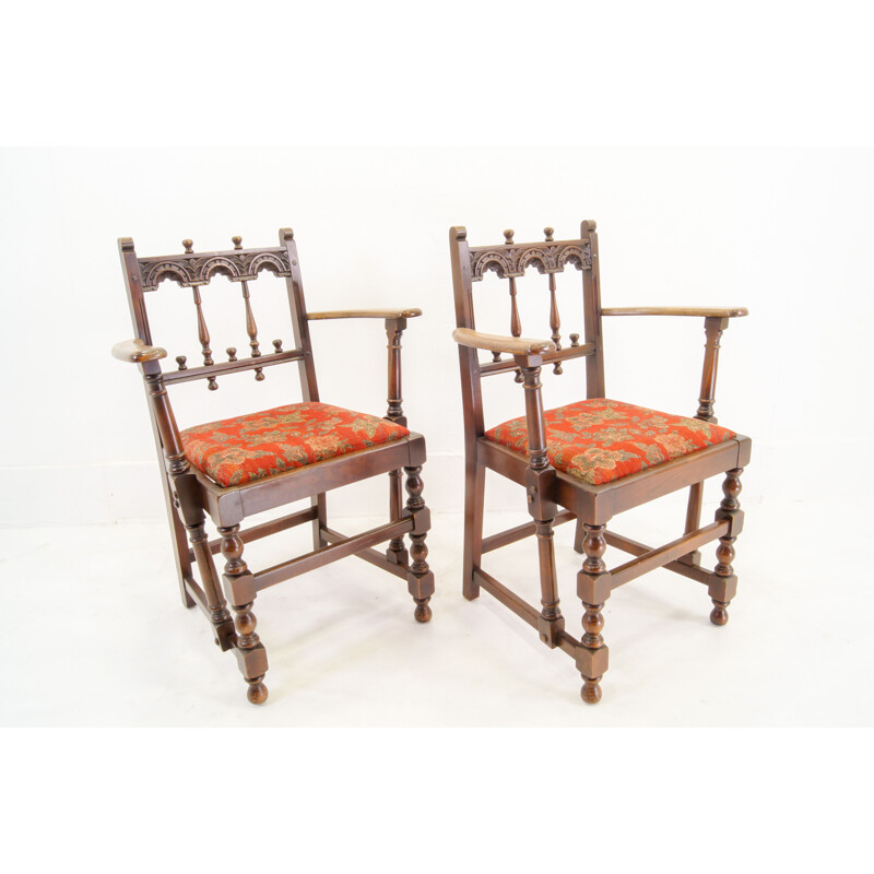 Set of 2 vintage oak armchairs by Ercol, England, 1940s
