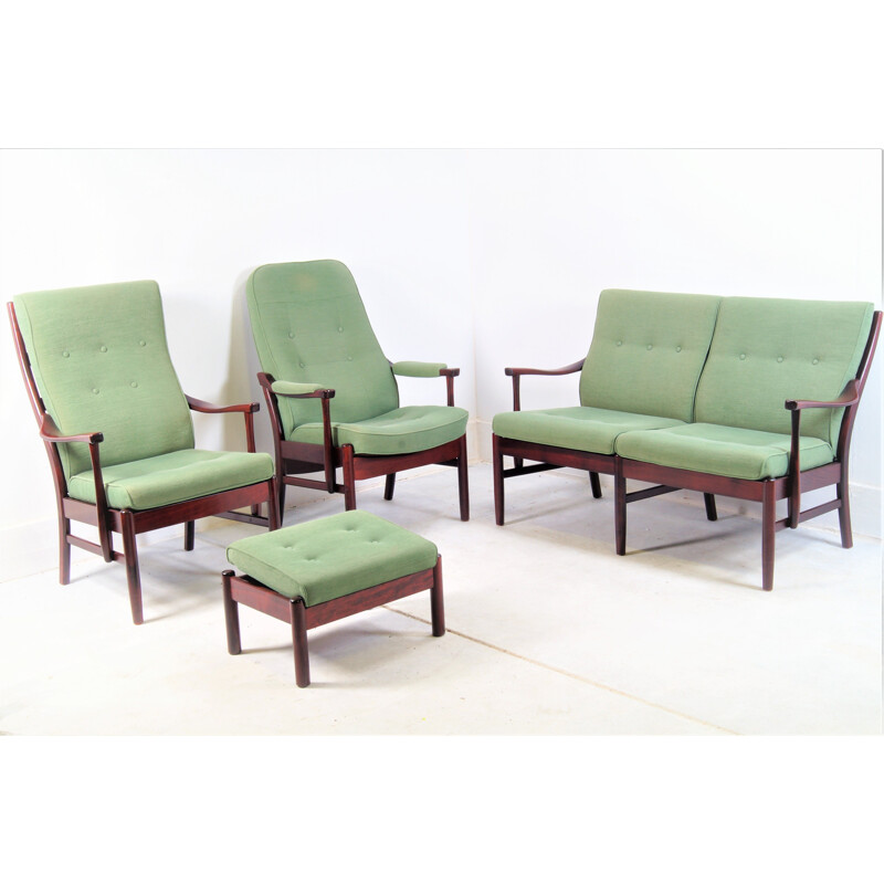 Ensemble de salon vert vintage par Farstrup, Danemark, 1990