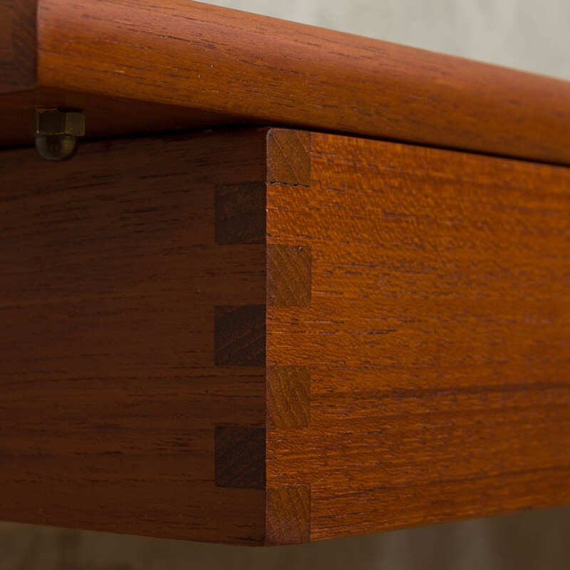 Vintage teak mirror with wall console, Denmark