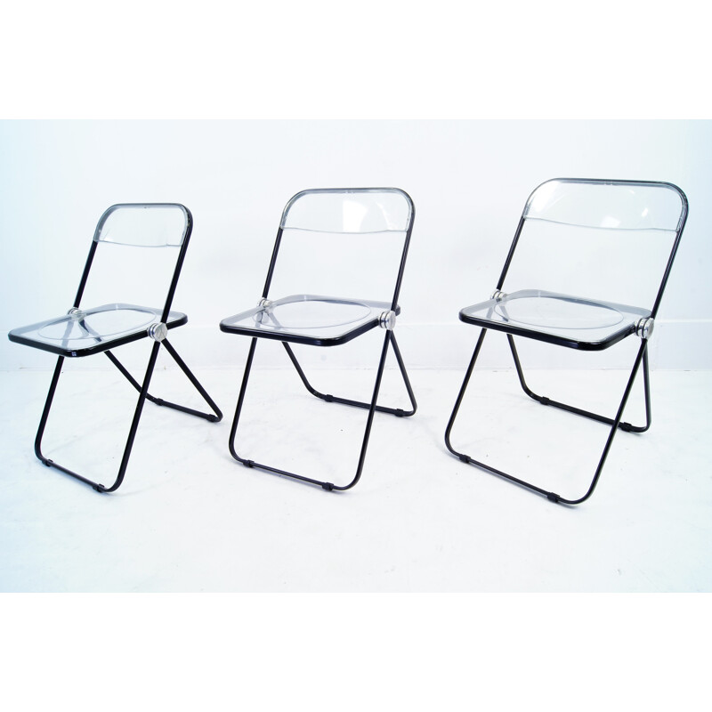 Set of 3 vintage chairs by Giancarlo Piretti for Castelli, 1967s