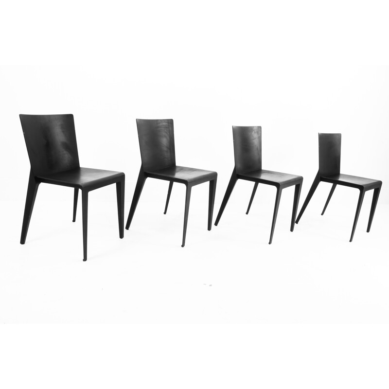 Set of 4 vintage "Alfa" chairs Hannes Wettstein for Molteni & C