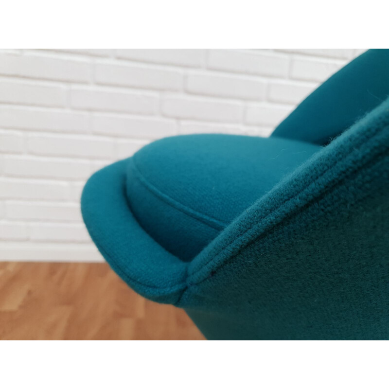 Vintage turquoise blue "Cone" armchair by Verner Panton, 1970-80s