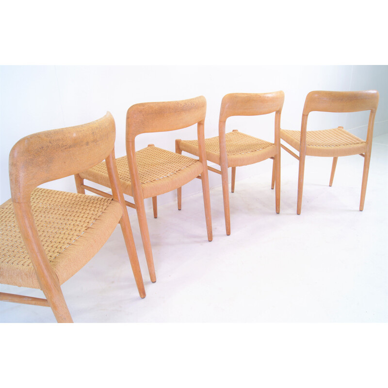 Set of 4 vintage chairs by Niels Otto Møller for J.L. Møller Møbel-fabrik, 1954s