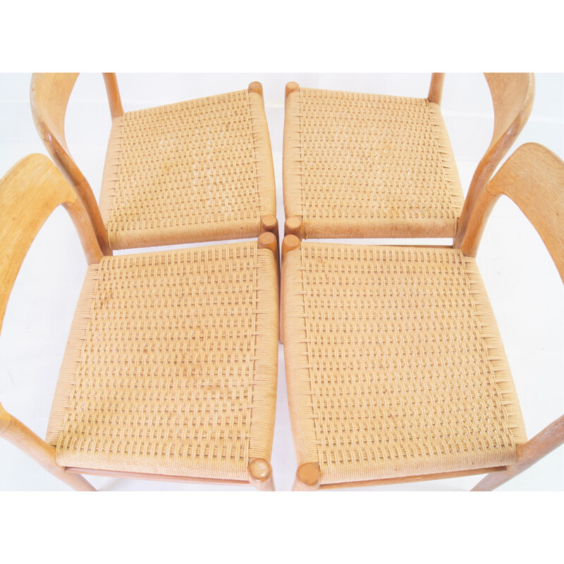 Set of 4 vintage chairs by Niels Otto Møller for J.L. Møller Møbel-fabrik, 1954s