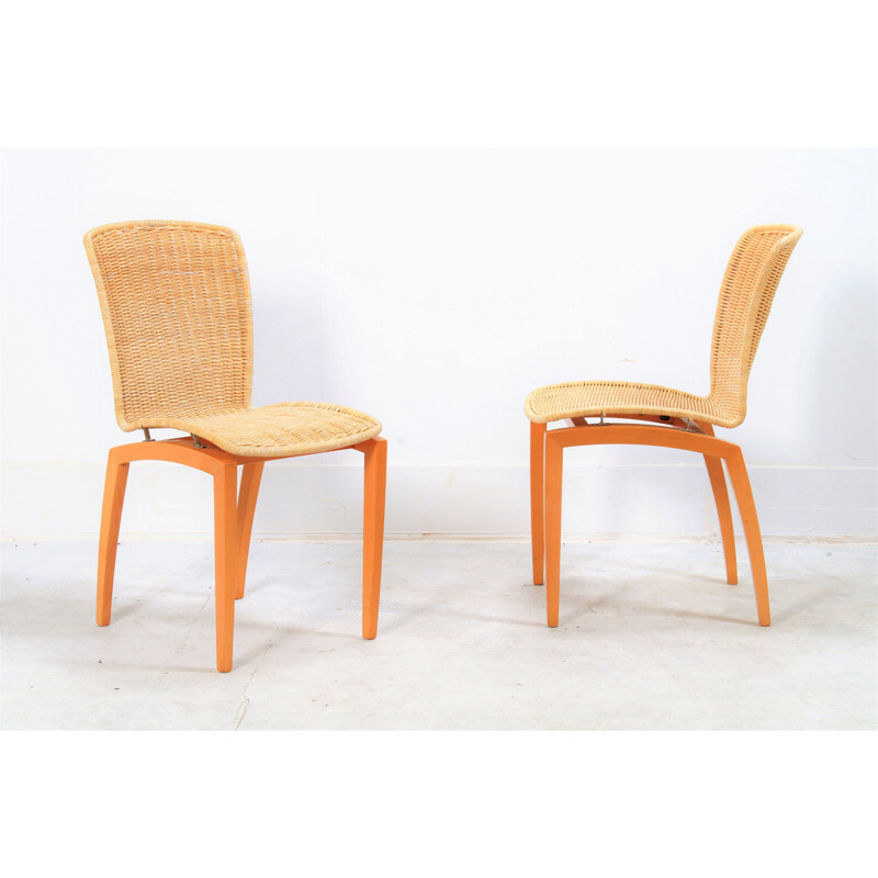 Set of 2 vintage "Libra" dining chairs by Christian Werner for Ligne Roset