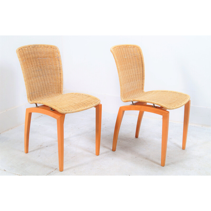 Set of 2 vintage "Libra" dining chairs by Christian Werner for Ligne Roset