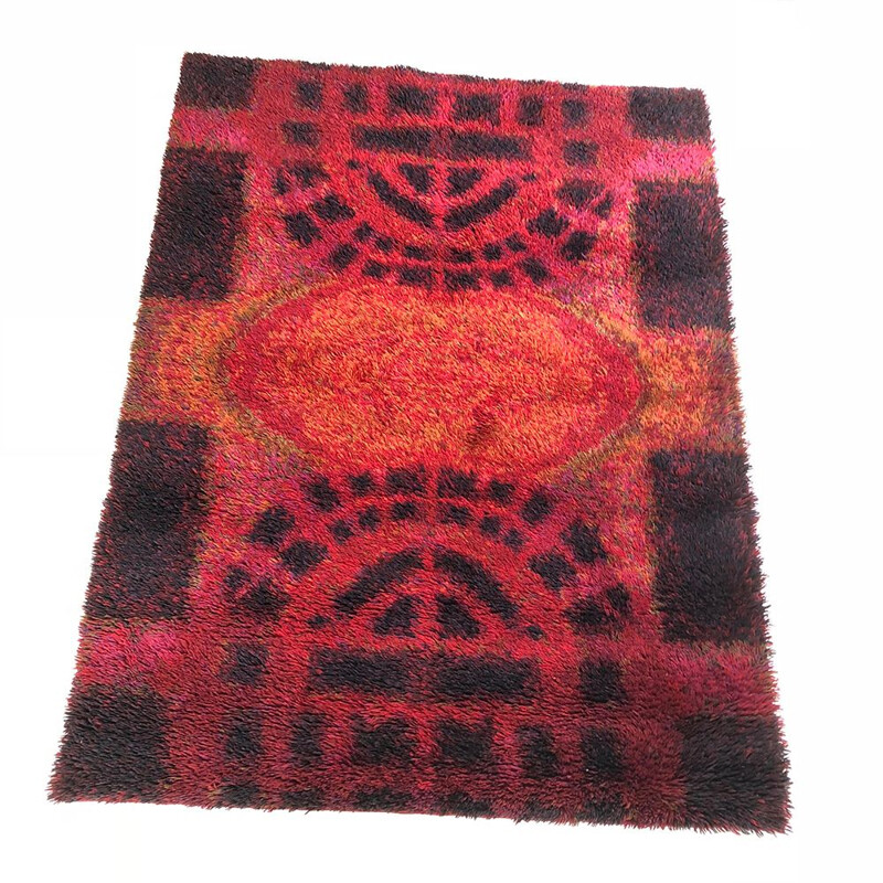 Vintage Rya Rug by Ritva Puotila for Finnrya Oy AB, Finland, 1950s