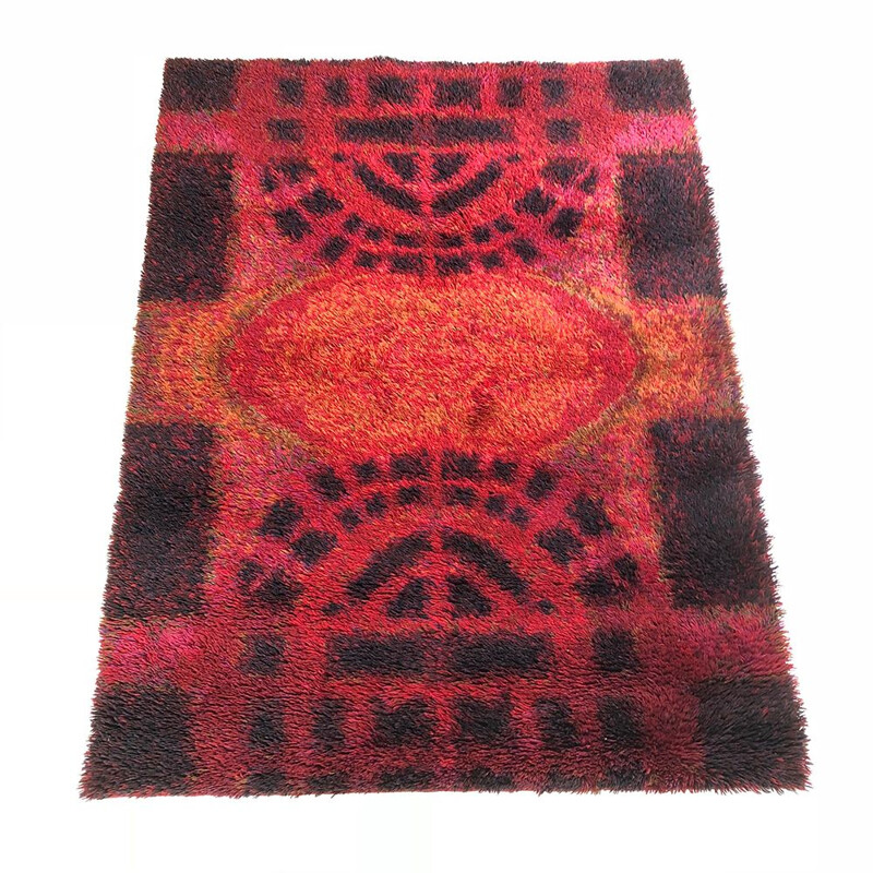 Vintage Rya Rug by Ritva Puotila for Finnrya Oy AB, Finland, 1950s