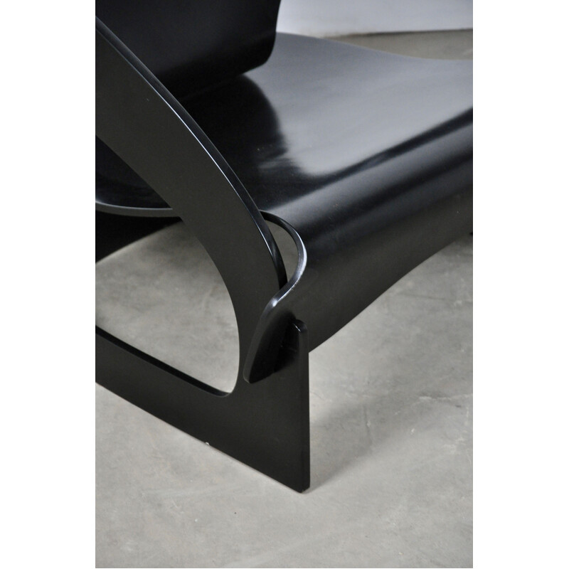 Vintage black armchair by Joe Colombo for Kartell, 1960S