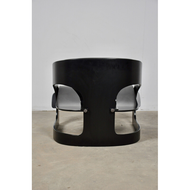 Vintage black armchair by Joe Colombo for Kartell, 1960S