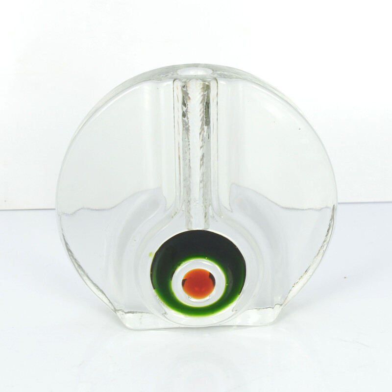 Vintage glass vase, by H. Düsterhaus for Walther Glas, Germany, 1970s