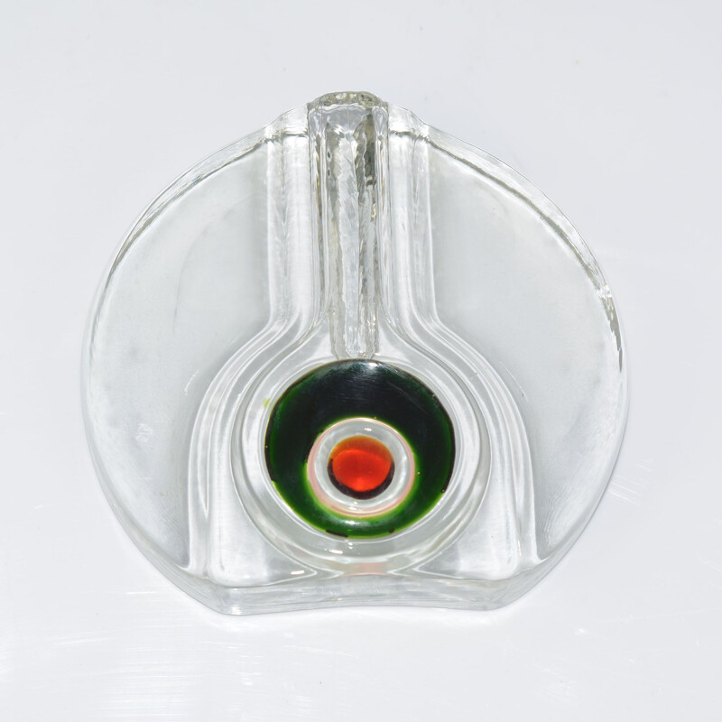 Vase en verre vintage, par H. Düsterhaus pour Walther Glas, Allemagne, 1970