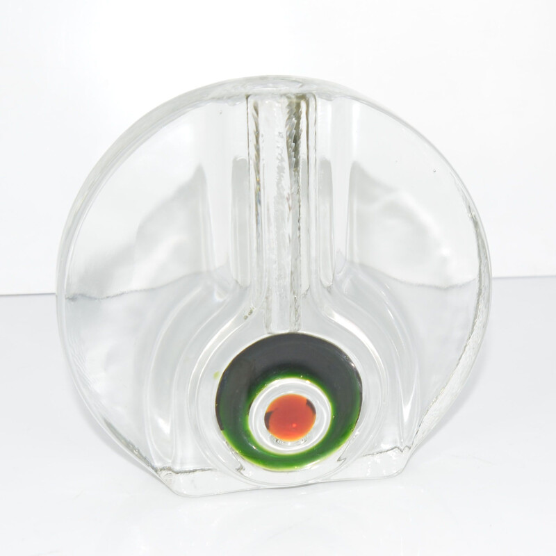 Vintage glass vase, by H. Düsterhaus for Walther Glas, Germany, 1970s