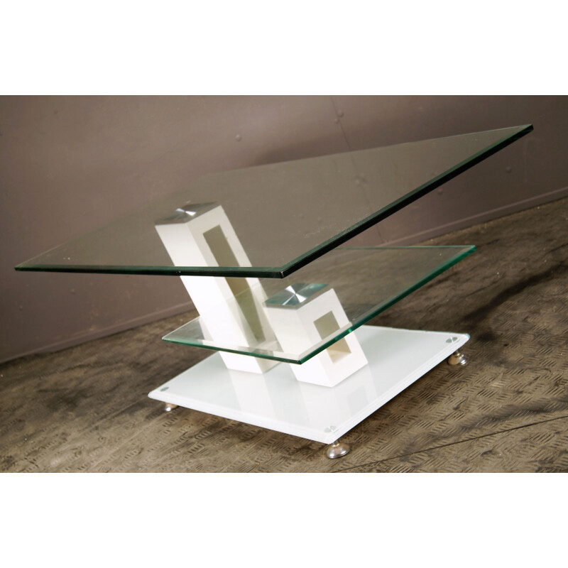 Vintage glass coffee table, 1990s