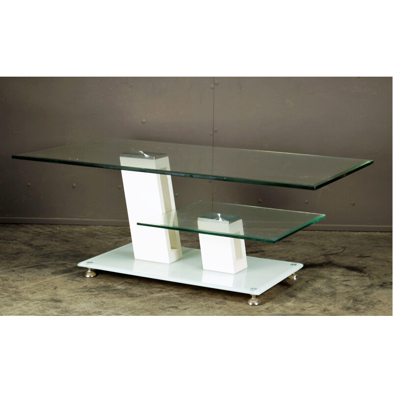 Vintage glass coffee table, 1990s