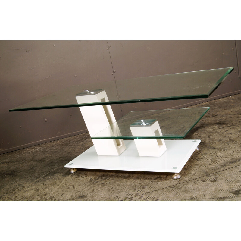 Vintage glass coffee table, 1990s