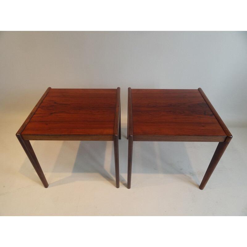 Set of 2 Scandinavian side tables in rosewood - 1960s