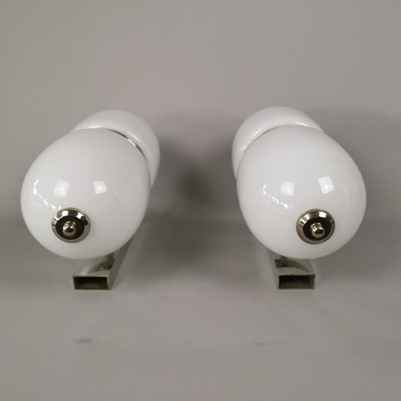 Set of 2 vintage wall lights by Carlo Nason for Mazzega. Italy, 1960-70s